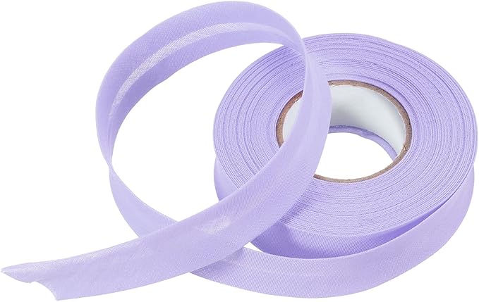 MECCANIXITY 3/4 Inch Single Fold Bias Tape Polyester Continuous Bulk Bias Tape for Sewing, Seaming Quilting Hemming Binding Crafts (Light Purple 10 Yards)