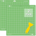 HTVRONT Standard Grip Cutting Mats- 2 Pack 12x12 Compatible with Cricut Maker 3/Maker 4/Maker/Explore 3/4/Air 2/One, Standard Adhesive Sticky Green Cutting Mat Replacement Accessories