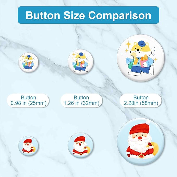 200Set 1.26 Inch Button Maker Supplies, 32mm Button Supplies Parts, Approx. 1.25 Inch Metal Blank Badge Parts with Blank Paper for Maker Machine Pin Maker Press