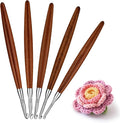 Lunarm 5pcs Crochet Hooks Set, Ergonomic Aluminum Crochet Hook with Wood Handle in Size 3mm 3.5mm 4mm 4.5mm 5mm for Arthritic Hands DIY Craft Knitting Bouquets, Blankets, Gloves from Various Yarns