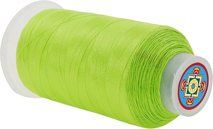 Mandala Crafts Lime Green Heavy Duty Thread - 1500 Yds Tex 70 Bonded Polyester Threads for Sewing Drapery, Jeans, Leather, Hair, Outdoor Marine Upholstery