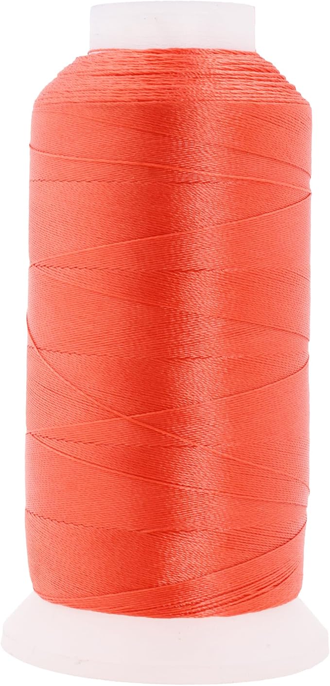 Mandala Crafts Coral Heavy Duty Thread - 1500 Yds Tex 90 Bonded Polyester Threads for Sewing Drapery, Jeans, Leather, Hair, Outdoor Marine Upholstery
