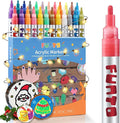 Funto Acrylic Paint Pens for Rock Painting, Fabric, Wood, Canvas, Metal, Ceramic, Glass, 24 Colors Paint Marker Set, Non-Toxic, Quick Drying