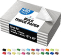 Party Solids Silver Tissue Paper for Gift Bags - 15" X 20" Bulk Tissue Paper Silver 480 Sheets - 10lb Newsprint for Packing, Birthday Gift Box Filler, Packing Supplies for Moving Supplies