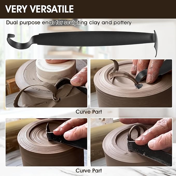 Double-Ended Pottery Trimming Tools for Clay and Ceramic Trim, Versatile Sharpened Pottery Tool for Ceramic Trimming Carving Sculpting, Potterys and Clay Artists Supplies