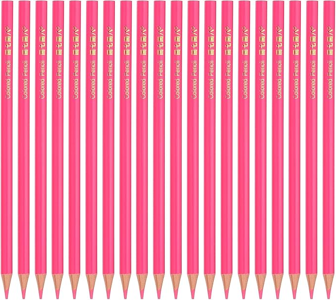 PATIKIL Pink Colored Pencils Set,20 Pcs Oil Color Pencils Wooden Coloring Drawing Pencil for Artists Art Painting
