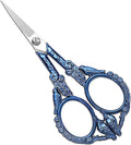 Embroidery Scissors, Small Sharp Pointed Detail Shears for DIY Craft Needlework Yarn Sewing Cross Stitch Thread Cutting Handicraft Tool, 4.6in Blue Little Bird