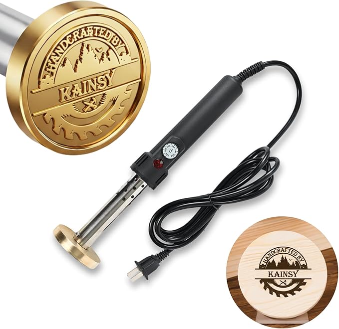 Custom Temperature-Controlled Electric Branding Iron for Wood Food, Personalized Logo Metal Stamp, Custom Branding Iron for Cake Leather BBQ, Wood Burning Stamp, DIY Handmade Gifts Branding Kit