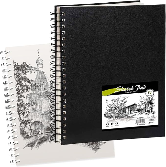 Conda 8.5"x11" Hardbound Sketch Book, Double-Sided Hardcover Sketchbook, Spiral Sketch Pad, Durable Acid Free Drawing Art Paper for Adults