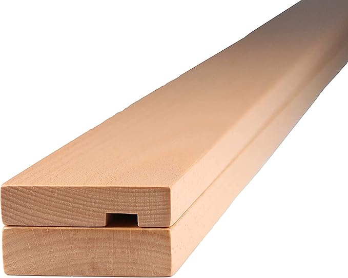Precision Quilting Tools Quilt Hanger Rack, Knob-Less Modern Wooden Design for Wall Hanging to Clamp Quilts, Rugs, Tapestries (Light Stained Wood 60" Size), Tapestry Hangers, Mounted Quilt Rack