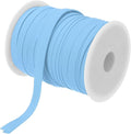MECCANIXITY 2/5 Inch Double Fold Bias Tape Polyester Continuous Bulk Bias Tape for Sewing,Seaming Quilting Hemming Binding Crafts (Light Blue 55 Yards)