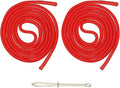 uxcell 2pcs 53inch Drawstring Cords Replacement Drawstring Hoodie String Sewing Tool with Easy Threader for Hoodie Sweatpants Jackets Pants Hats Coats Bags, Bright Red