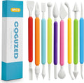 CoguZed 9 Pcs Clay Sculpting Tools Kit, Double Head Pottery Modeling Clay Carving Tools, Plastic Clay Tools, Air Dry Clay Tools for Crafts and DIY Projects Assorted Colors