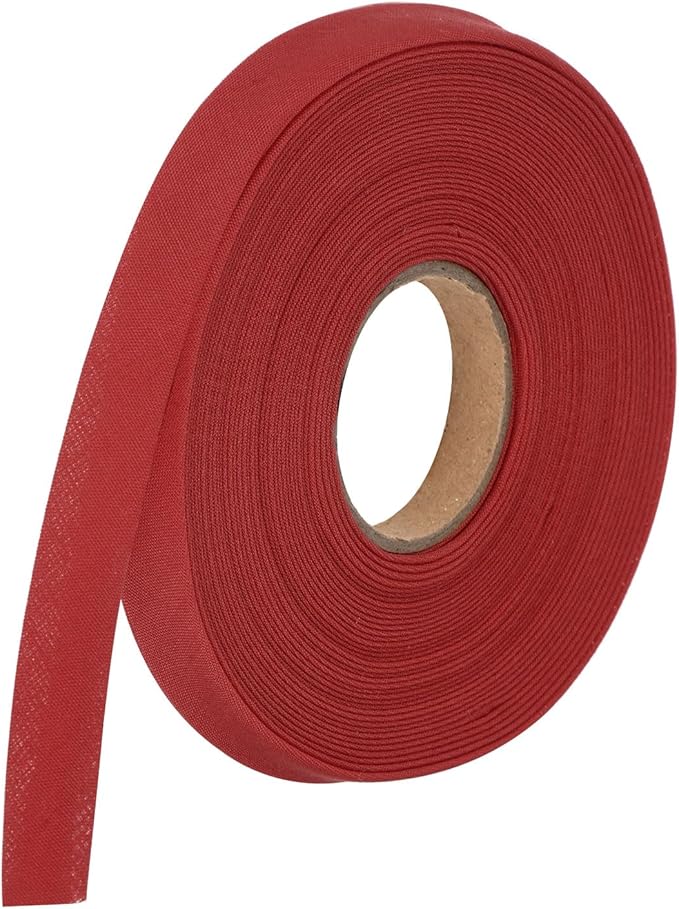 MECCANIXITY 1/2 Inch Double Fold Bias Tape Polyester Continuous Bulk Bias Tape for Sewing,Seaming Quilting Hemming Binding Crafts (Wine Red 10 Yards)