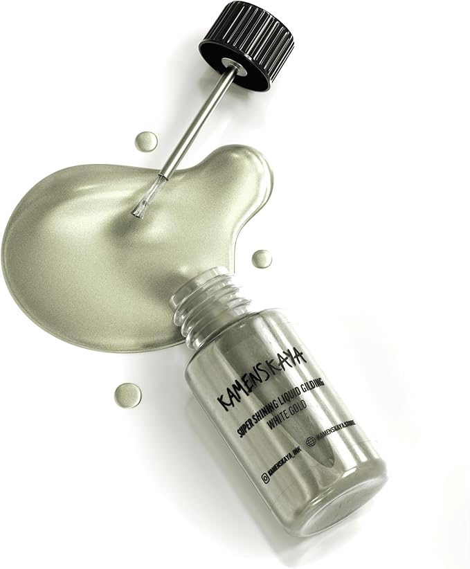 Liquid White Gold Leaf Paint - Alcohol Based Fast Drying White Gold Liquid Leaf, 0.68 fl oz (20 ml)