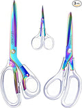 scissors all purpose, Titanium Coated Blades and Ergonomic Clear Handle, Clear Scissors For Office Desk, Modern Design for Craft, Sewing, fabric,Office/Color