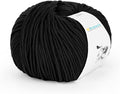 Katech Cotton Yarn for Crocheting-55% Cotton 45% Acrylic-4 Medium (Worsted)-Super Soft Milk Cotton Yarn-Great Crochet and Knitting Starter Kit for Colorful Craft（Black）