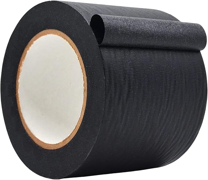 WOD MTC5 Colored Masking Tape, Black, 4 inch x 60 yds. Colorful Teacher Painters Tape for Fun DIY Art & Crafts, Lab Labeling, Writable & Classroom Decorations