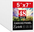 ESRICH Canvas Boards for Painting 5x7IN, 48 Pack Small Canvases for Painting Canvas Primed Acid-Free Blank Canvas Panels for Oil Paint, Watercolor, Acrylic Paint, Gouache & Tempera.
