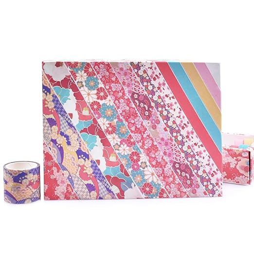 12 Rolls Washi Tape Set, Cherry Blossoms Floral Pattern Washi Masking Tape for Scrapbook,DIY,Crafts,DIY,Gift Wrapping