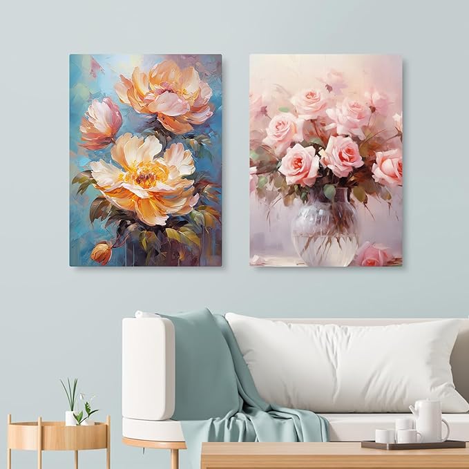ESRICH Stretched Canvas for Painting 18x24 Inch, 3Pack Large Canvas for Painting, Triple Primed Acid-Free Cotton Blank Canvases for Oil, Acrylic, Watercolor & Gouache for Paint Parties, Art Classes
