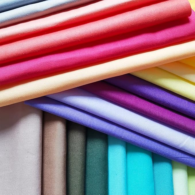 35 Pcs Quilting Fabric Bundles 8" x 8" (20cm×20cm) Solid Colors Pure Cotton, Precut Squares Sewing Quilting Patchwork Scraps for DIY Crafting