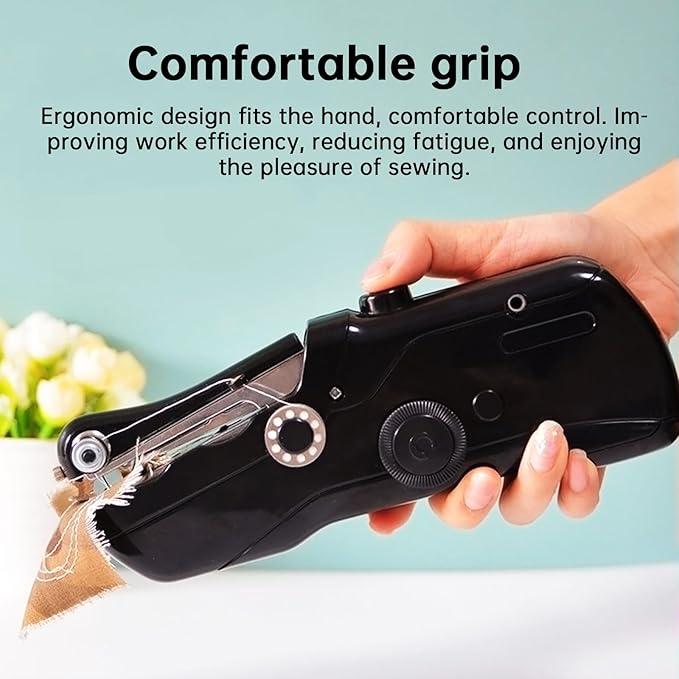 Handheld Sewing Machine, Beginner's Sewing kit with Storage, Two Power Supply Modes, Electric Switch, Simple Operation, Portable mini, Beginner's Sewing Machine.Black