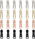 DOITEM 24Pcs Zipper Repair Kit Zippers Replacement 5# Zipper Pull Rescue Kit for Clothing Jackets Purses Luggage Backpacks (4 Colors)
