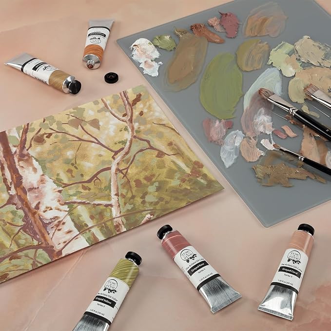 Tusc & Pine Artist Oil Paint - Grayed Yellow, 150 ml, Non-Yellowing, Rich & Creamy Consistency, Maximum Pigment Load, Small Batch Milled Oil Paints Made in the USA for Professional Artists