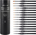 Golden Maple Miniature Paint Brushes, 15PC Model Brushes Micro Detail Paint Brush Set, Fine Detailing for Acrylics, Oils, Watercolors & Paint by Number, Figurine (Black)
