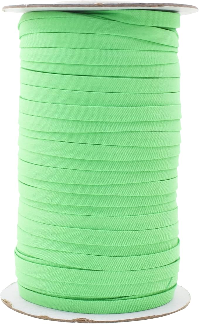 Mandala Crafts 55 Yards 1/4 Inch Pale Green Double Fold Bias Tape for Sewing - Bias Binding Tape for Quilting Binding, Hemming, Seam, and Fabric Piping