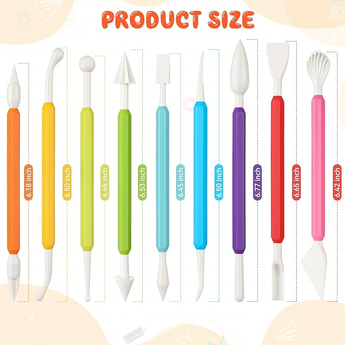 36PCS Clay Sculpting Tools, Double Head Air Dry Clay Carving Tools Kits for Kids and Adults, Sculpting Tools for Clay Sculpey, Modeling Clay Ideal, Air Dry Clay and Shaping