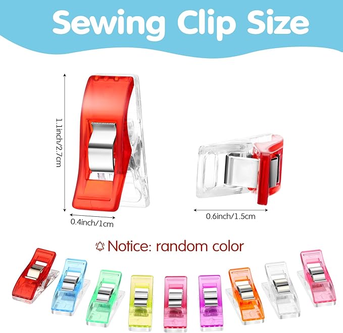 800 Sewing Clips Quilting Supplies Multipurpose Plastic Fabric Clips Assorted Colors for Sewing Quilting Binding Crafts