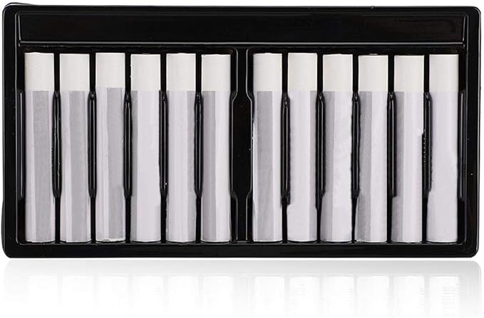 Tyenaza White Oil Pastels, 12 Count, Fine Point, Ambidextrous, Water Soluble, 2mm and Above, For Drawing, Illustration, Poster, School Classroom, Day Care, Restaurant