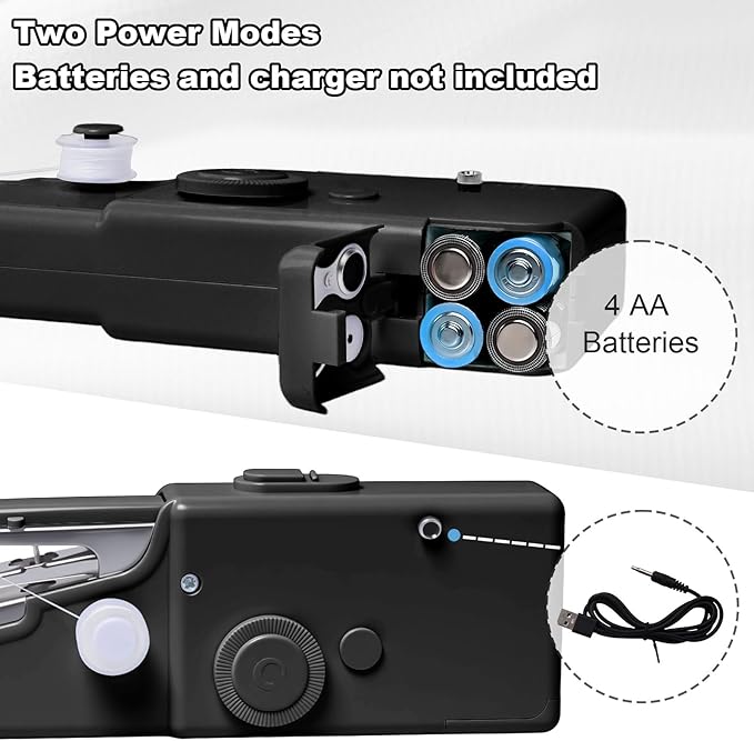ALIBBON Handheld Sewing Machine for Beginners Portable Electric Mini Sewing Machine with Accessory Kit Small Hand Stitching Machine for DIY Clothes Home Travel Sewing Kit for Adults (Black)