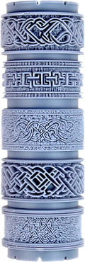 Celtic Manuscript Clay Texture Roller (4") - Seamless Border Set #01 - Embossing Pattern Roller for Polymer & Ceramic Clay, Pottery & Crafts