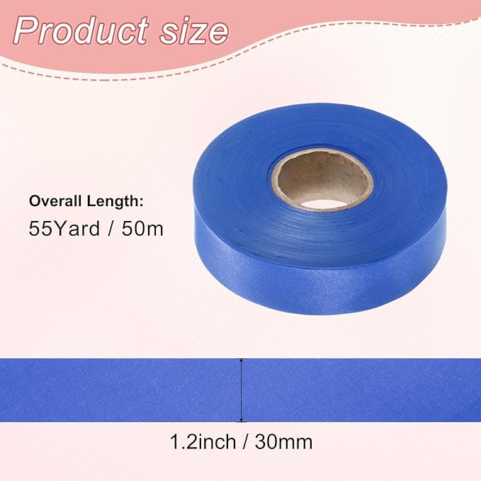 M METERXITY 1-Pack Extra Wide Single Fold Bias Tape, 1.2 Inch x 55 Yards Satin Bias Tape for Sewing/Seaming/Quilting/Hemming/DIY Crafts/Quilt Binding [Blue]