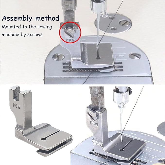 Piping Sewing Machine Presser Foot, 2024 New Double Gathering Pleated Shirring Presser Foot, P5 P50 P5W Fits for Most of Sewing Machine (P5W,4)