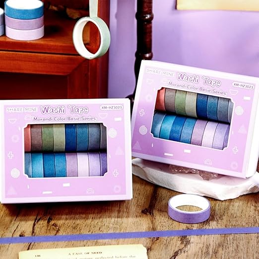 Washi Tape Set, 20 Rolls of Colorful Washi Tape, Decorative Tape for Arts and Crafts, Scrapbooking Supplies Pattern Washi Tape with Landscape Vintage Mountain River Leaves Green. (Forrest)