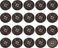 uxcell 50Pcs Wooden Buttons, 28mm(1 1/8") 4 Hole Round Wood Sewing Button Craft for Sewing DIY Craft Clothing, Dark Brown