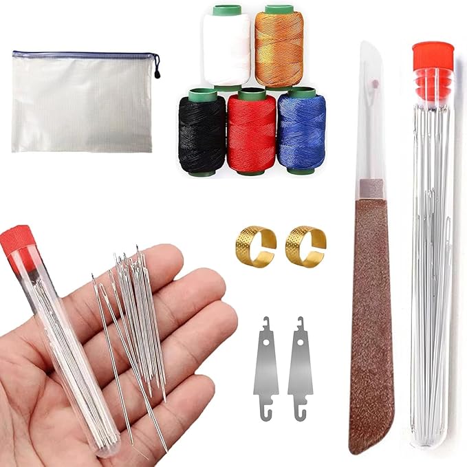 Stainless Steel Needles for Hand Sewing, 36Pcs Big Eye Steel Sewing Needles Kit, Portable DIY Hand Made Craft Set - Long & Thin Handmade Quilting Kit (36 Pcs)