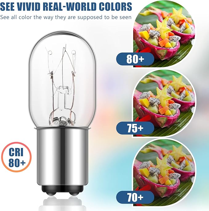 Mudder 3 Pieces Sewing Machine Light Bulb Incandescent Bulb Compatible with Push-in Base, 15 W, 120 V