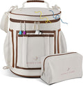 Hearth & Harbor Crochet Bag Organizer – Durable Knitting Bag, Yarn Organizer for Accessories and Supplies, Canvas Yarn Holder, Crochet Carrying Case with Accessories Pouch, Storage Organizer – Gray
