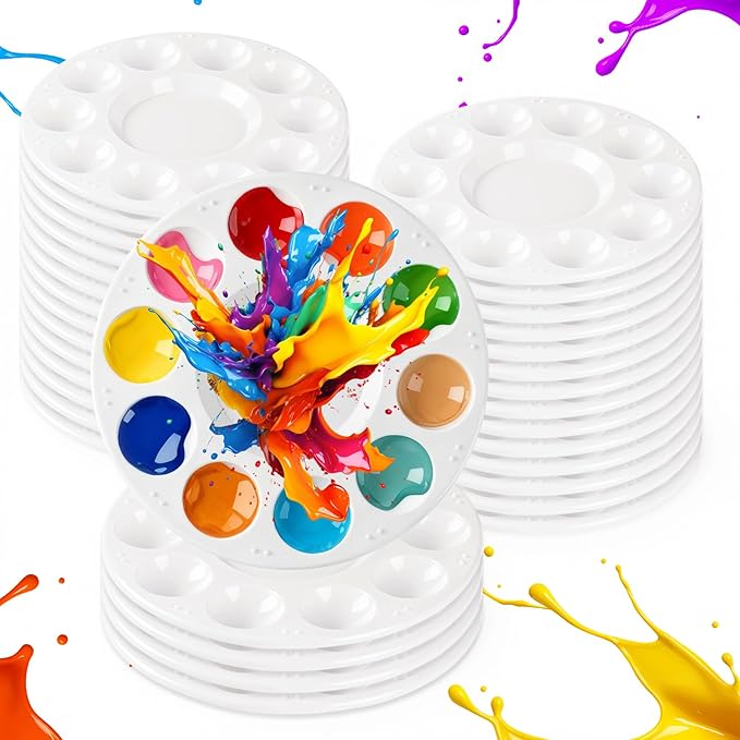 20PCS Paint Tray Palettes, Plastic Paint Palette, Watercolor Palettes Paint Trays for Kids