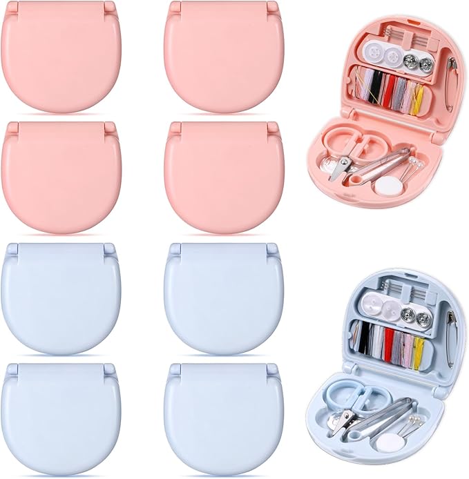 EupHHonycs 10 Pieces Mini Travel Sewing Kit Portable Travel Sewing Box Kit Portable Small Emergency Sewing Tool with Needle and Thread Scissors for Beginner Traveler Hotel Charity Homeless