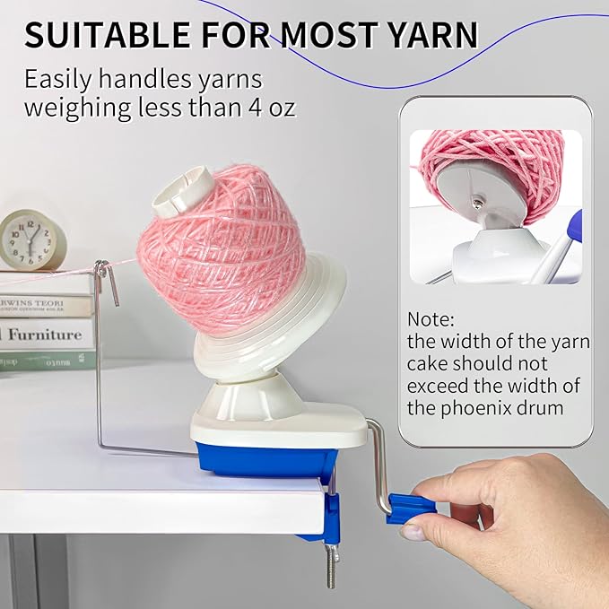 SPEENSUN Yarn Winder for Crocheting, Yarn Spinner, 3.5 OZ Easy-to-Install and Efficiently Yarns Cake Winder with Lower Noise for Yarns Below Size 5, Best for Crochet and Knitting Lover
