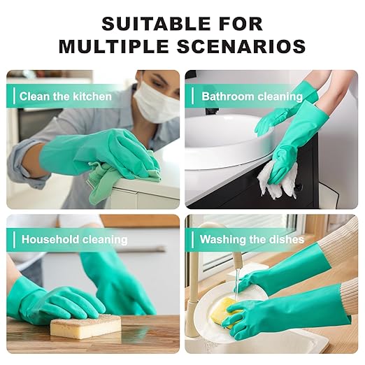 North Tower Chemical Resistant Nitrile Gloves, Resist Household Acid, Alkali, Solvent and Oil, Latex Rubber Free,Ex-Large 1 Pair