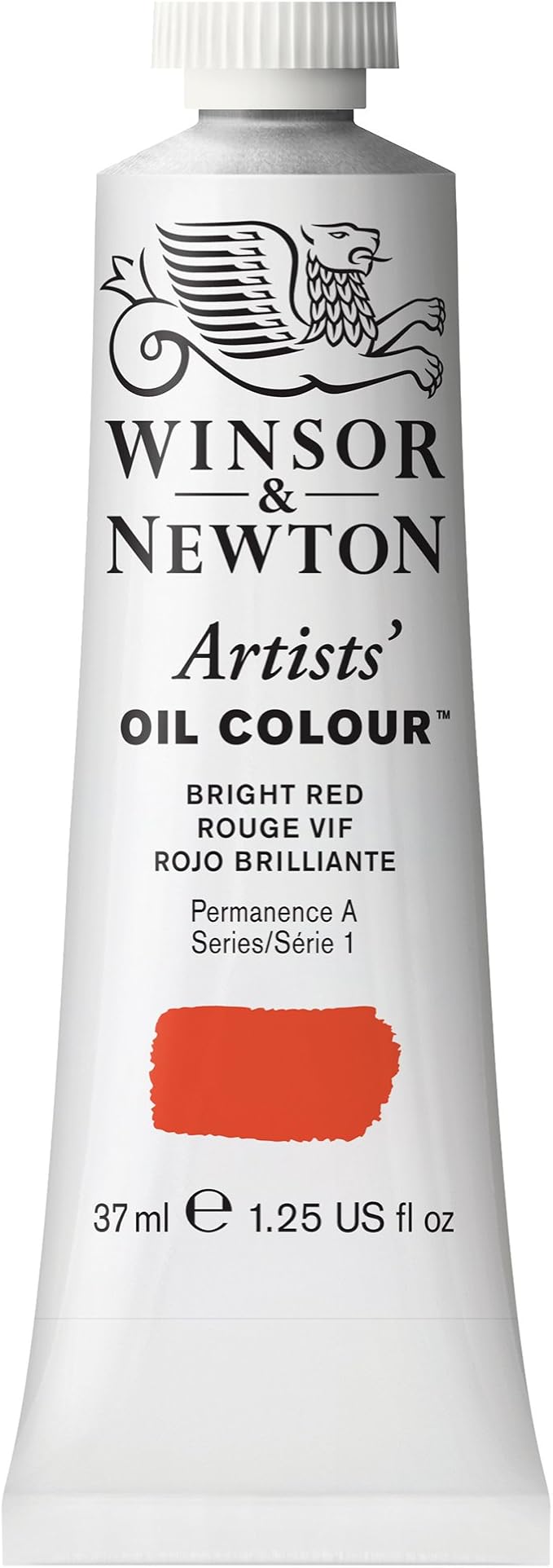 Winsor & Newton Artists' Oil Color, 37ml (1.25 oz) Tube, Bright Red