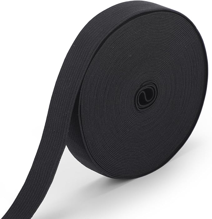 EBOOT 1 Pcs Elastic Spool (3/4 Inch X 11 Yard,Black)