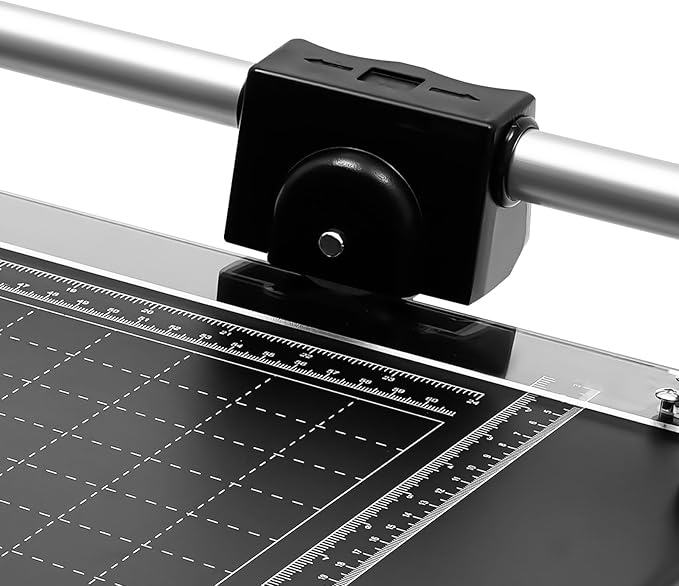 24-inch Rotary Paper Cutter, Manual Sharp Photo Paper Trimmer, Precision Cutting Tool with Safety Guard and Measurement Grids for Cardstock Posters Photos - Studio & Office Use (24inch)